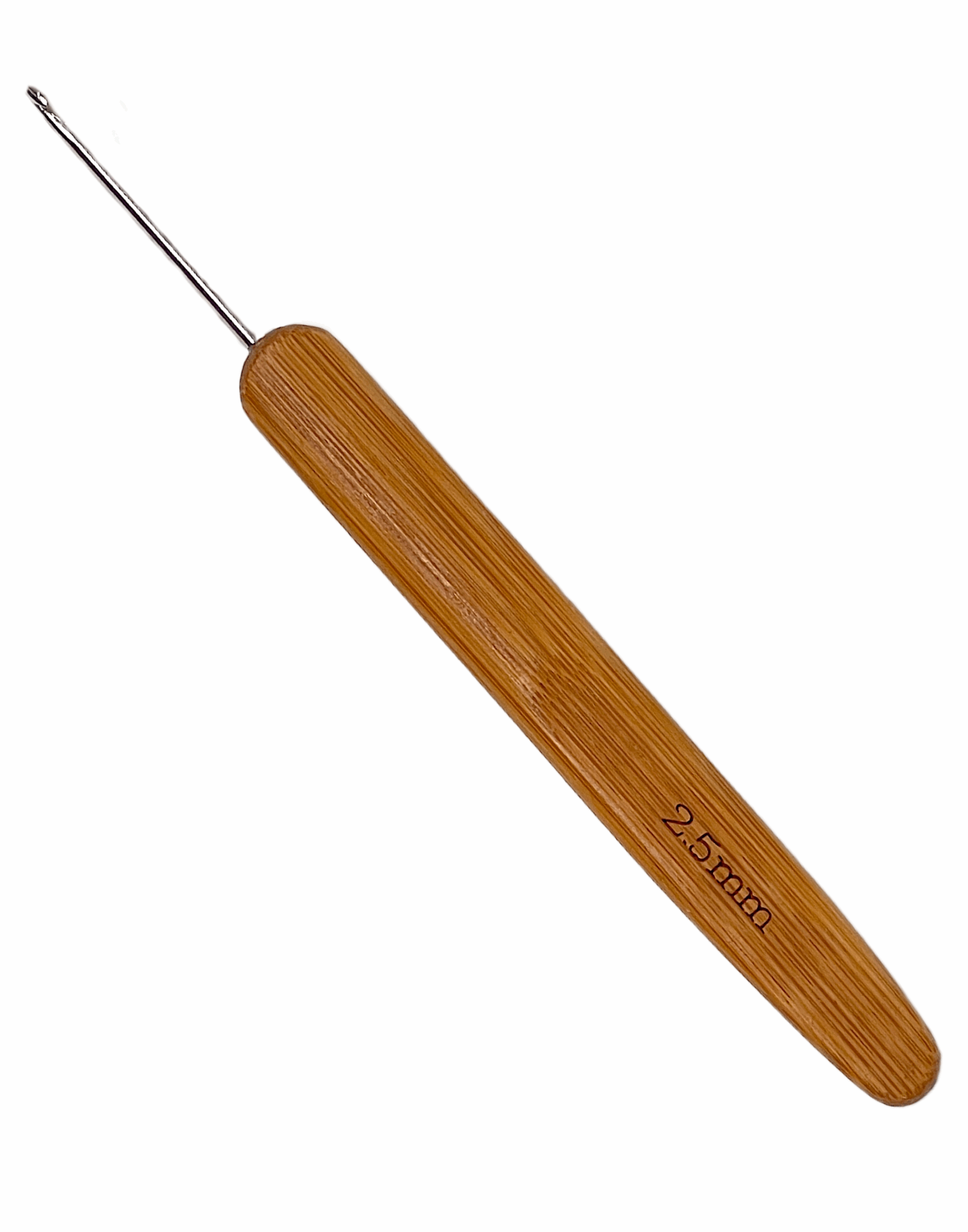 GANCHOS ACERO C/MANGO BAMBU #2423 2.5 MM