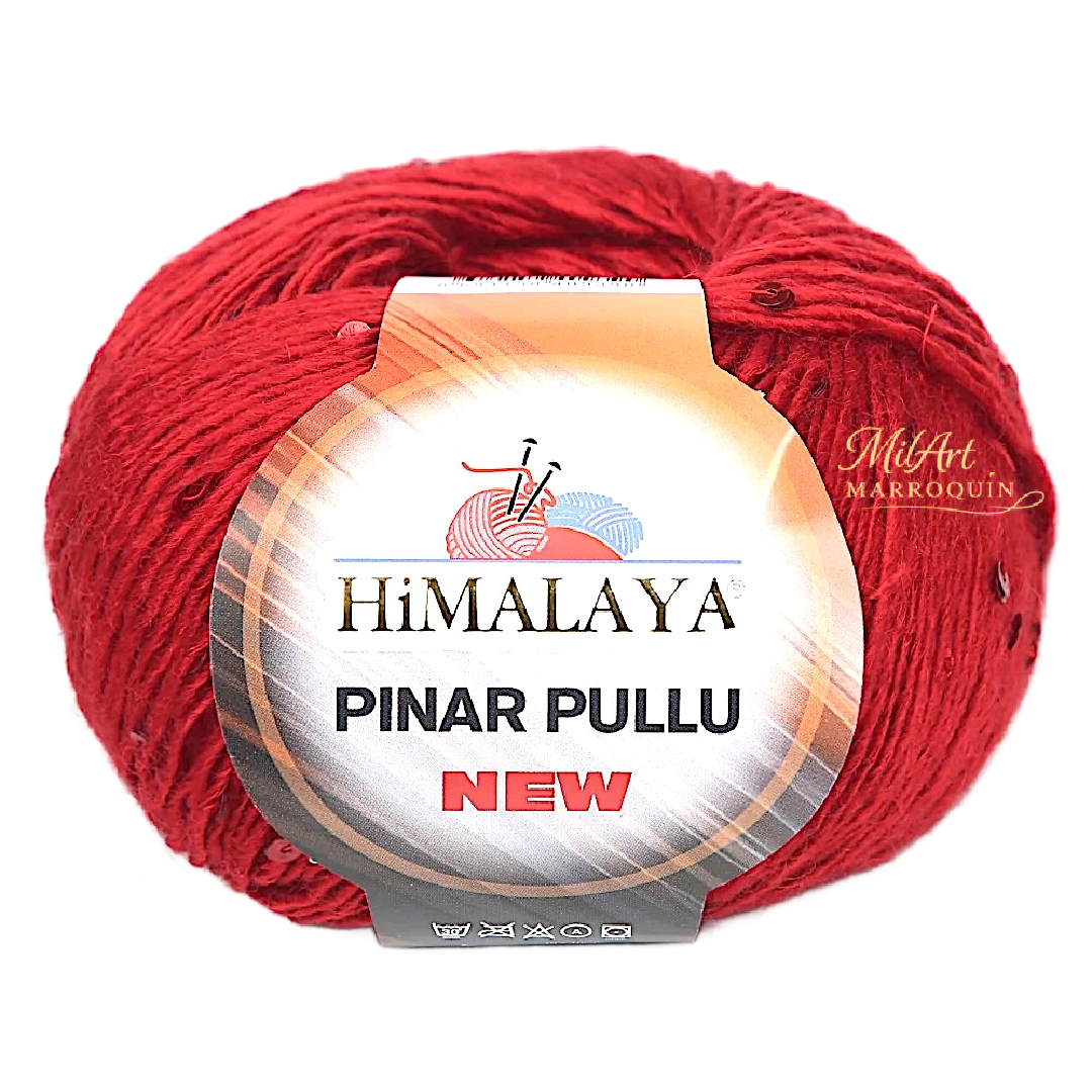 HIMALAYA PINAR PULLU #61205 ROJO LENTEJUELAS A TONO 50G
