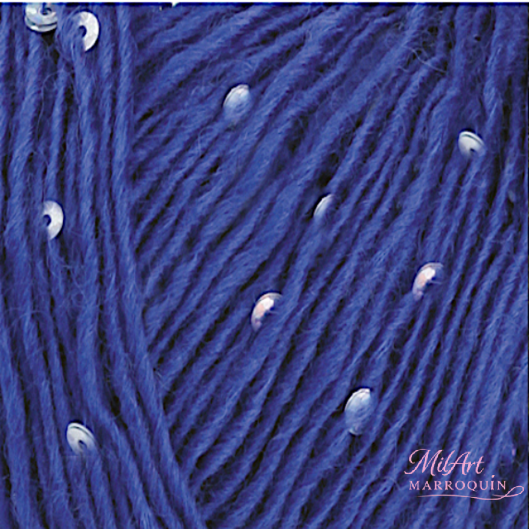 HIMALAYA PINAR PULLU #61206 AZUL LENTEJUELA PLATA 50G