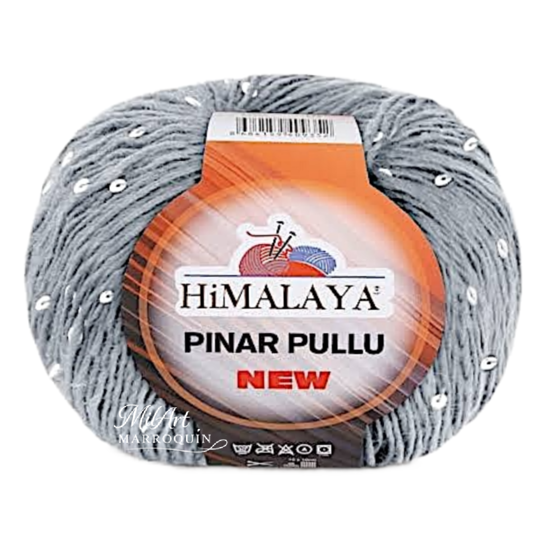 HIMALAYA PINAR PULLU #61207 SILVER LENTEJUELA PLATA 50G