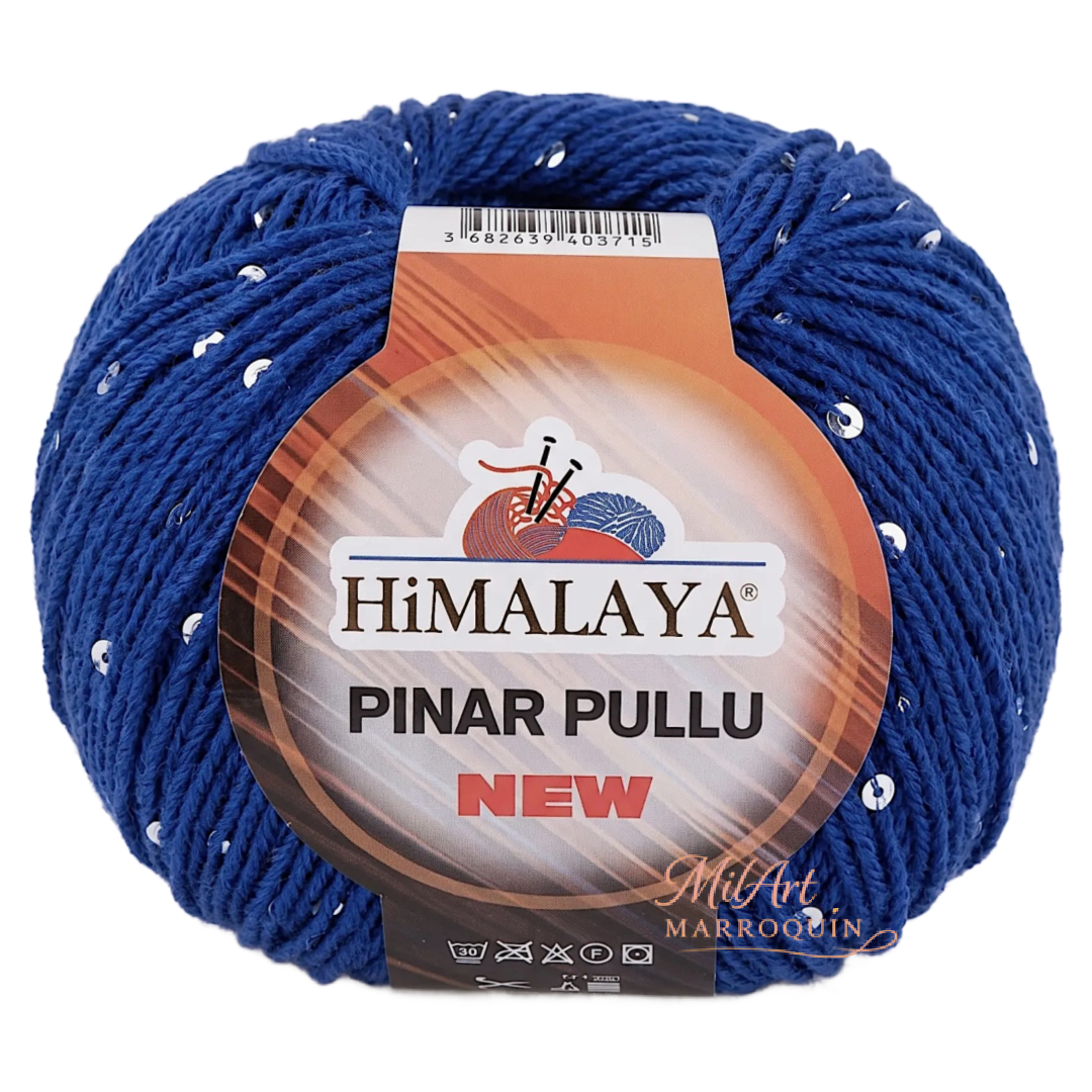 HIMALAYA PINAR PULLU #61206 AZUL LENTEJUELA PLATA 50G