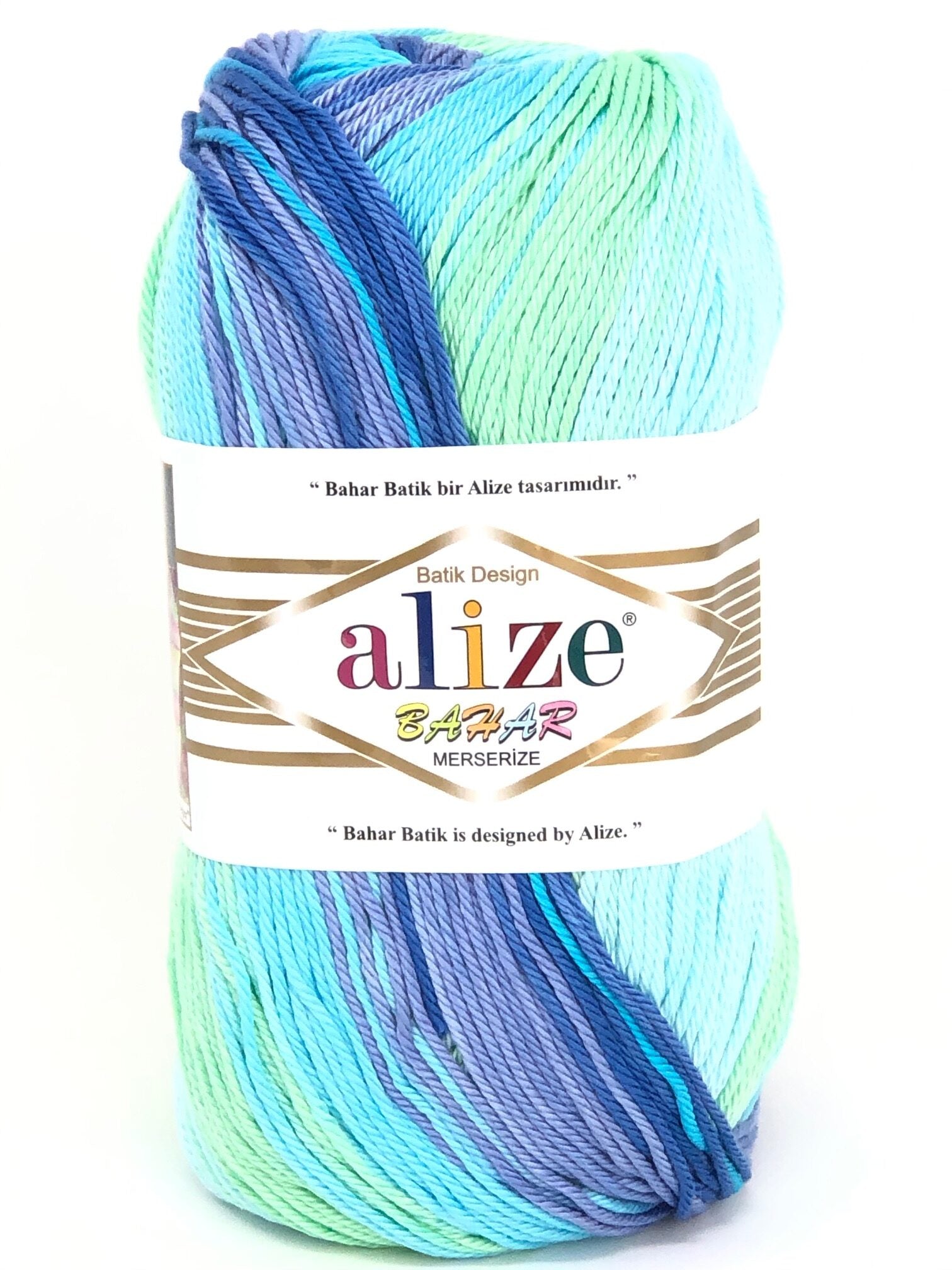 ALIZE BAHAR BATIK  AZUL CELESTE VERDE #1767 100G
