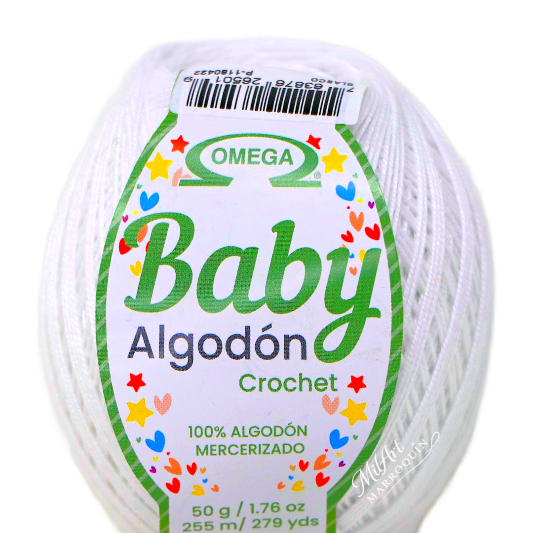 BABY ALGODON OMEGA BLANCO #01  50G